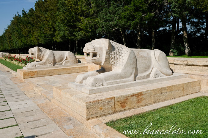 Львы на аллее мавзолея Ататюрка Аныткабир