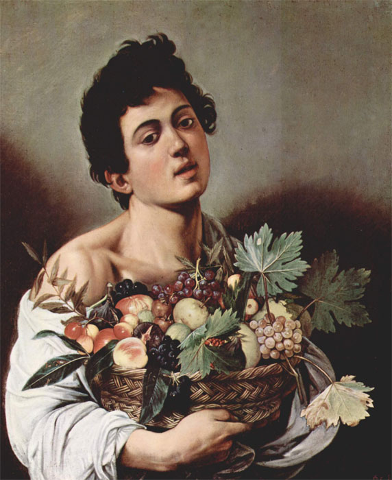 Юноша с корзиной фруктов