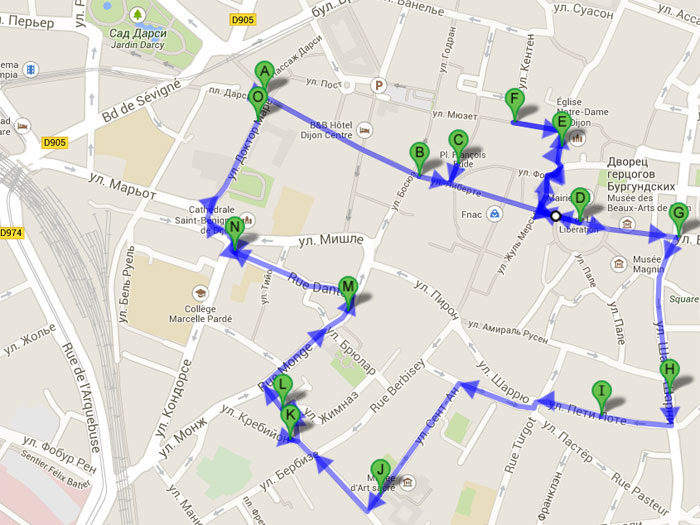 Карта Дижона