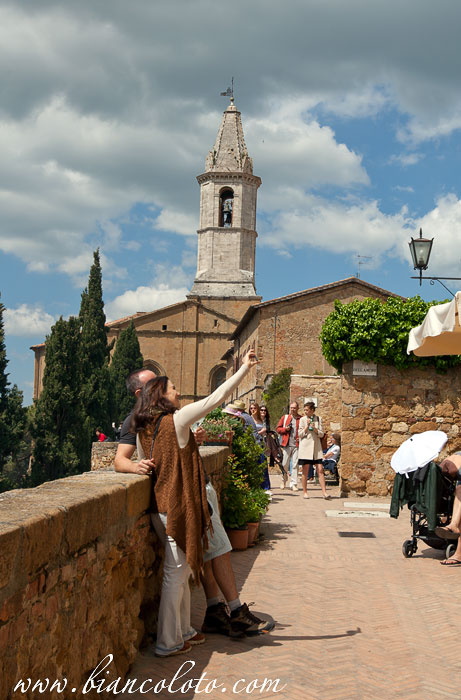 Панорамная улица в Пьенце. Тоскана. Италия